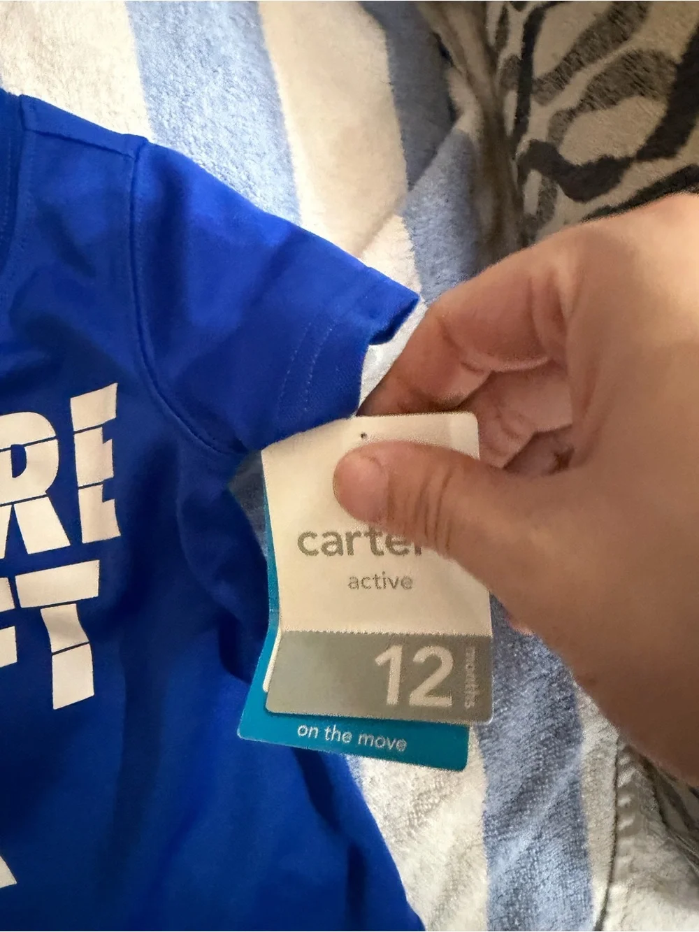 NWT Carter's Size 12 Months Future Draft Pick' Short-Sleeve Blue Athletic Tee
